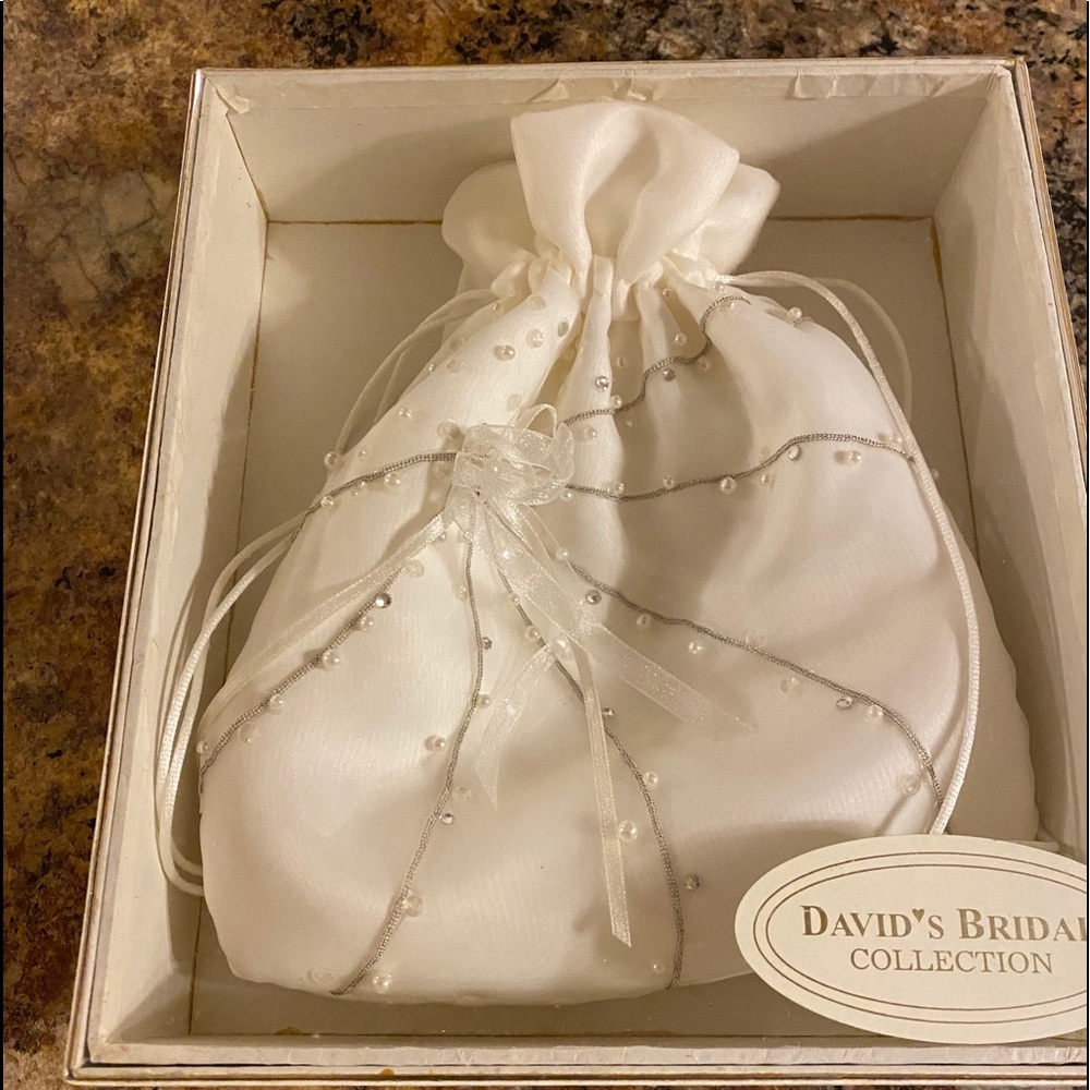 Wedding ring pillows and drawstring pouch purse